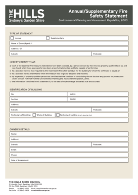 Annual Fire Safety Statement
