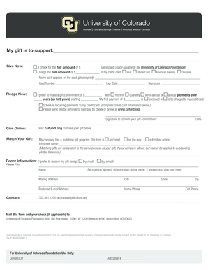 University of Colorado Foundation Donation Form