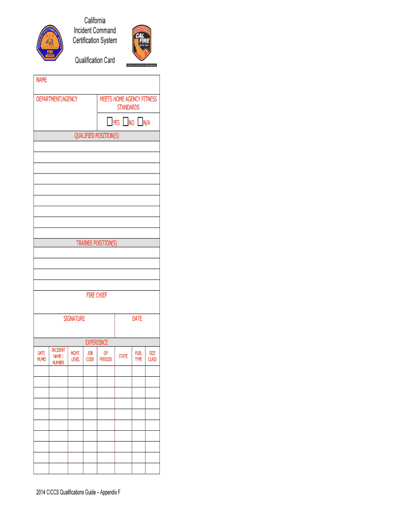 incident qualification card Preview on Page 1