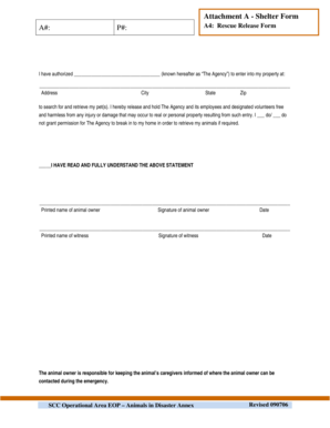 Rescue Release Form