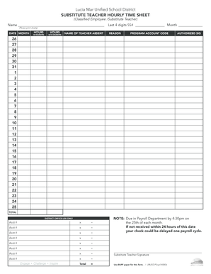 Time Sheet BUFF- Substitute Teacher Hourly - Lucia Mar Unified ...