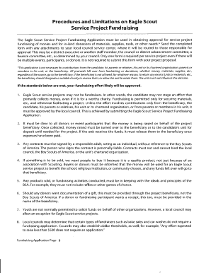 Eagle Scout Service Project Fundraising Application