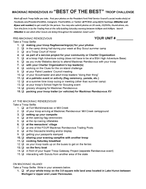Mackinac Rendezvous XV Troop Challenge Form