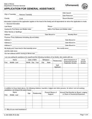 Illinois General Assistance Application