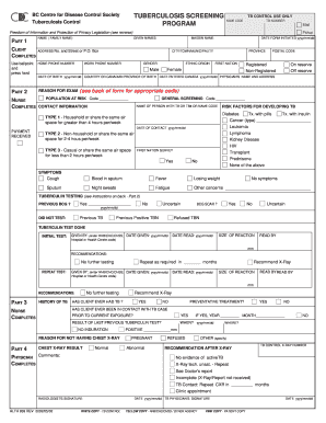 Tuberculosis Screening Form