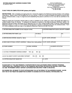 Retiree/Annuitant Address Change Form