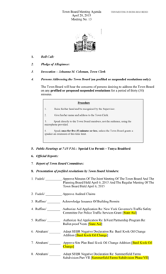 Minutes of the meeting tagalog - Town Board Meeting Agenda April 20 2015 Meeting No 13 1 Roll - lancasterny