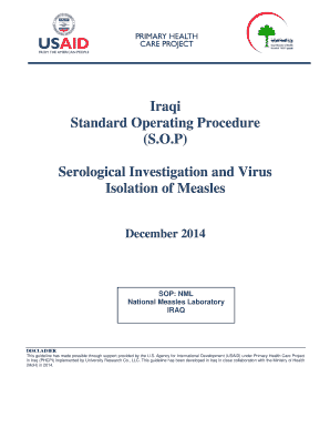 Step by step standard operating procedure template word - 3 Measles Serology and Virus Isolation SOP - Englishdocx - pdf usaid