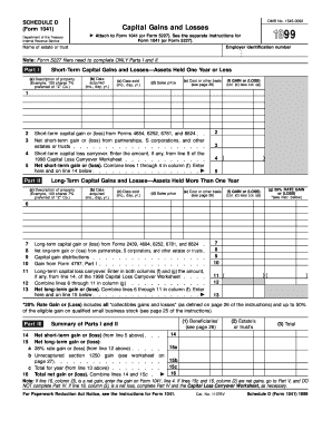 Schedule D Form 1041 Capital Gains and Losses
