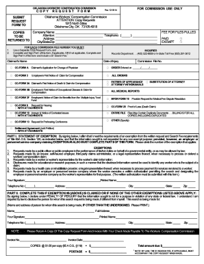 Oklahoma Workers' Compensation Copy Request Form