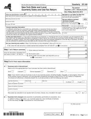 New York State Quarterly Sales and Use Tax Return