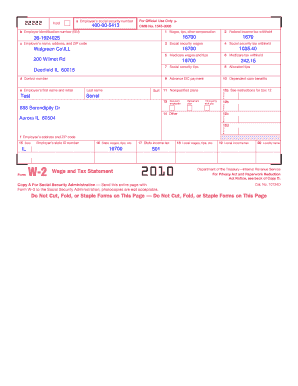 Form W-2 Wage and Tax Statement