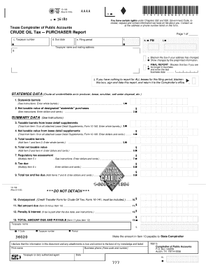 Texas Crude Oil Tax Purchaser Report