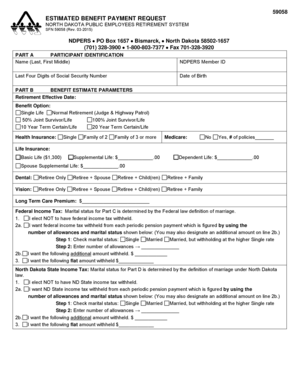 North Dakota Public Employees Retirement System Benefit Payment Request