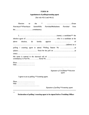 Appointment of Polling Counting Agent