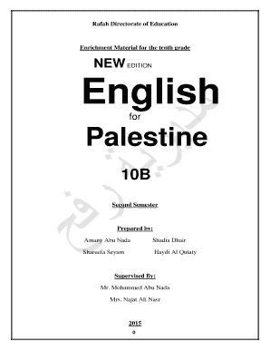 English For Palestine 10 - Fill and Sign Printable Template Online