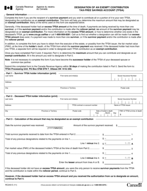 Tax-Free Savings Account Exempt Contribution Designation