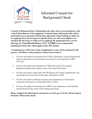 Informed Consent for Background Check