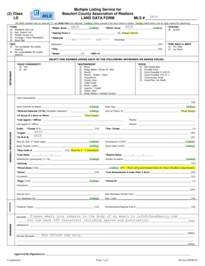 Beaufort County Land Data Form