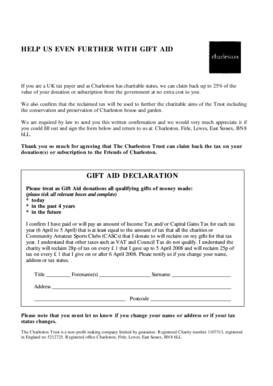 Gift Aid Declaration Form