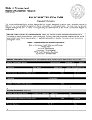 Physician Notification Form