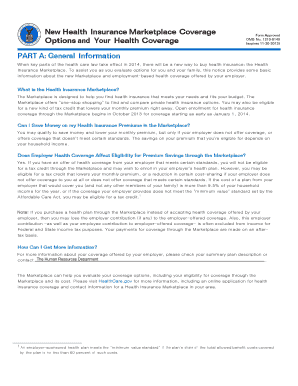 Health Insurance Marketplace Coverage Options Notice
