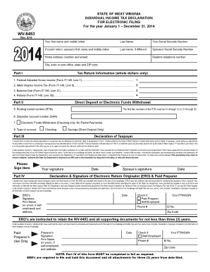 West Virginia Individual Income Tax Declaration