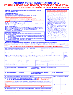 Arizona Voter Registration Form