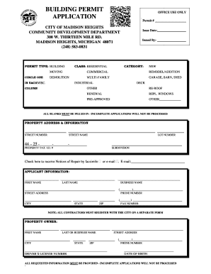 Building Permit Application