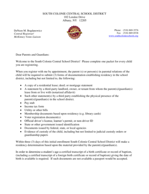 New York Student Enrollment Form