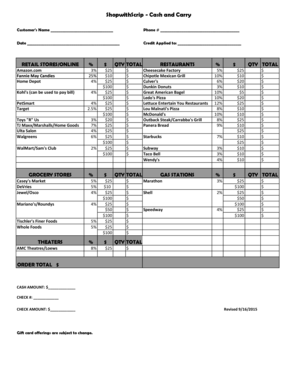 ShopwithScrip Cash and Carry Form