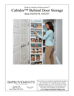 Fillable Online Cabidor Behind Door Storage - Improvements Catalog Fax ...