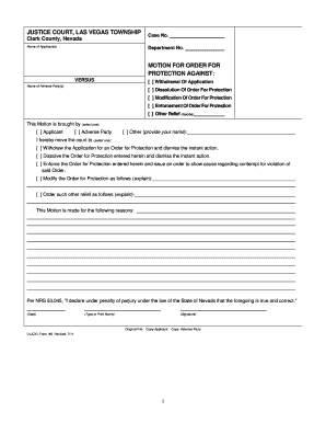 Motion for Order for Protection