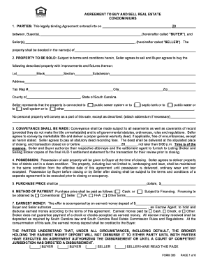 South Carolina Condominium Purchase Agreement