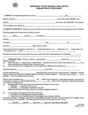Real Estate Purchase Agreement with Mortgage Assumption