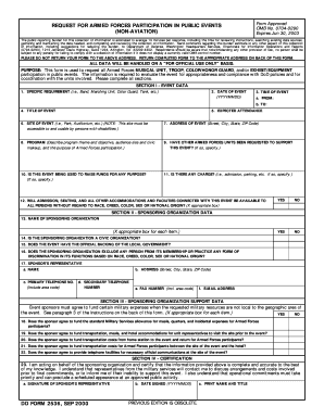 Request for Armed Forces Participation in Public Events