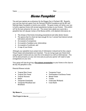 Biome Pamphlet Project
