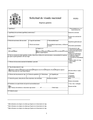 Solicitud de visado nacional