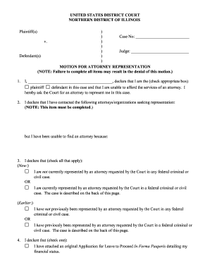 Motion for Attorney Representation
