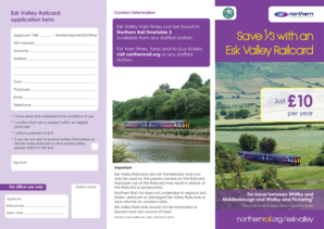 Esk Valley Railcard Application Form