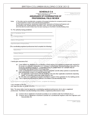 British Columbia Building Code Assurance of Coordination