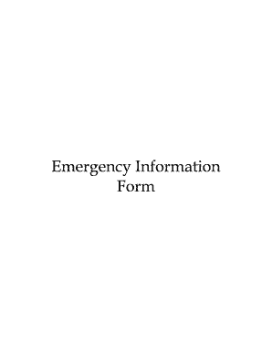 Emergency Information Form