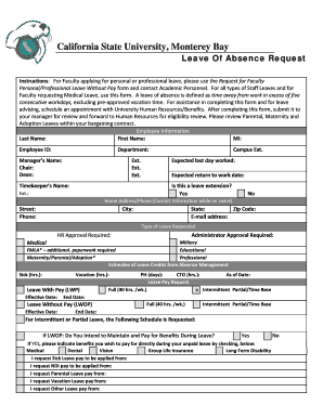 California State University Leave of Absence Request