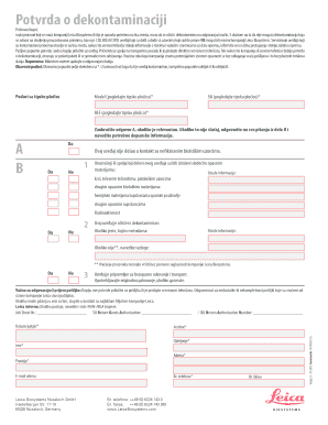 Leica Biosystems Decontamination Confirmation