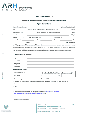 Requerimento de Regularização da Utilização dos Recursos Hídricos