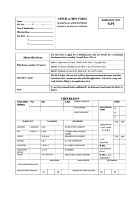 Building and Land Use Permit Application
