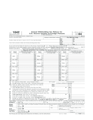 IRS Form 1042 Annual Withholding Tax Return