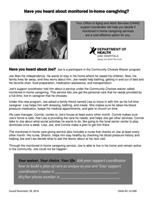 Monitored In-Home Caregiving Waiver