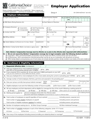 California Employer Application