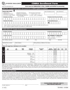 COBRA Enrollment Form